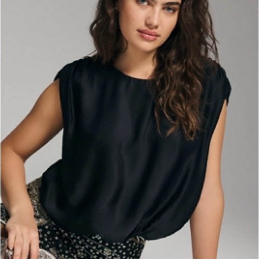 By Anthropologie Silky Boatneck Blouse